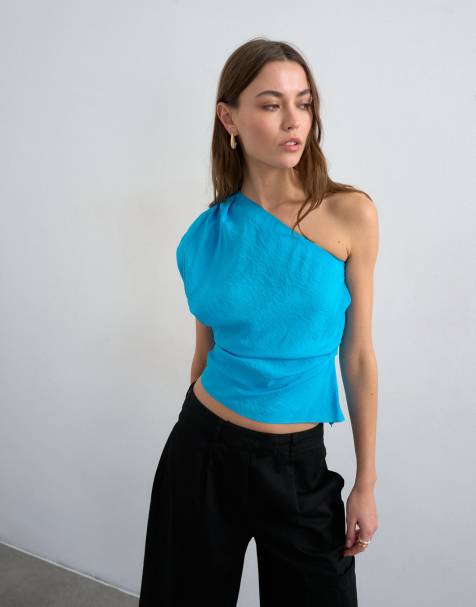 Topshop – Turkos, enaxlad topp - view 1
