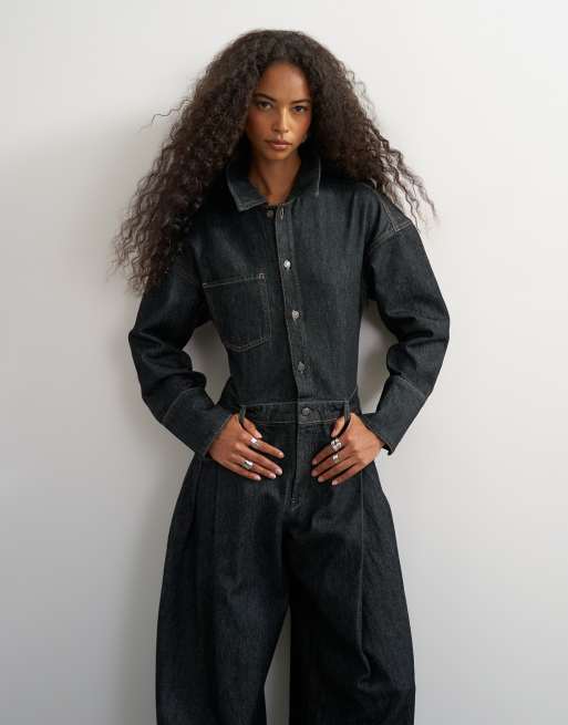 Topshop tuta jumpsuit cocoon in nero, 2 di 4