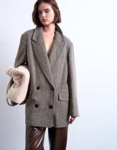 Twill heritage blazer with wool in multi