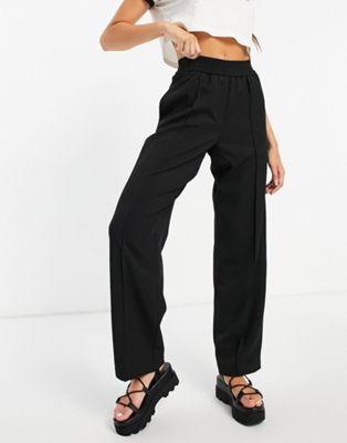 Topshop twill tailored pants in black | ASOS