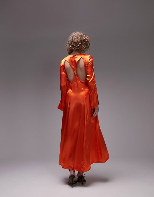 Topshop orange deals satin dress