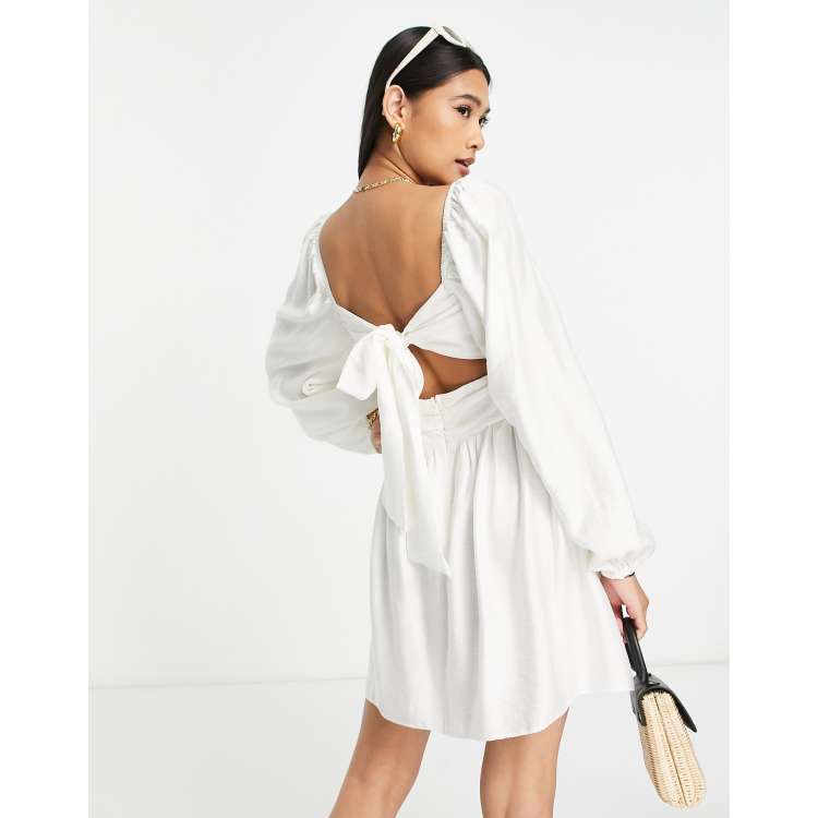 In The Style x Lorna Luxe Frill Open Back Cutout Mini Tea Dress