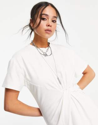 twist front t shirt dress