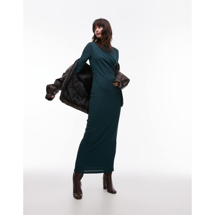 slim fit dress slacks Verlaine Green Check Maxi Dress