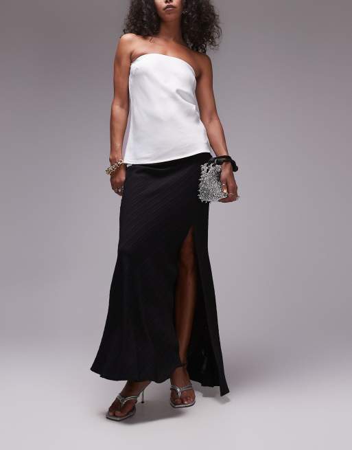 Topshop twist maxi skirt in black (part of a set)