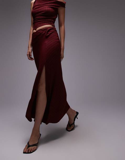 Topshop twisted co-ord in burgundy - view 1
