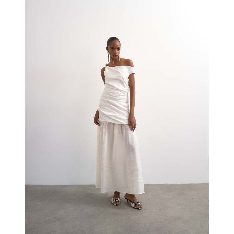white cut out dress topshop White lace cut out midi dress with a sleeveless