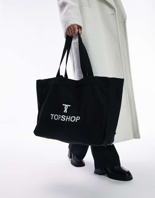 Topshop canvas store tote bag