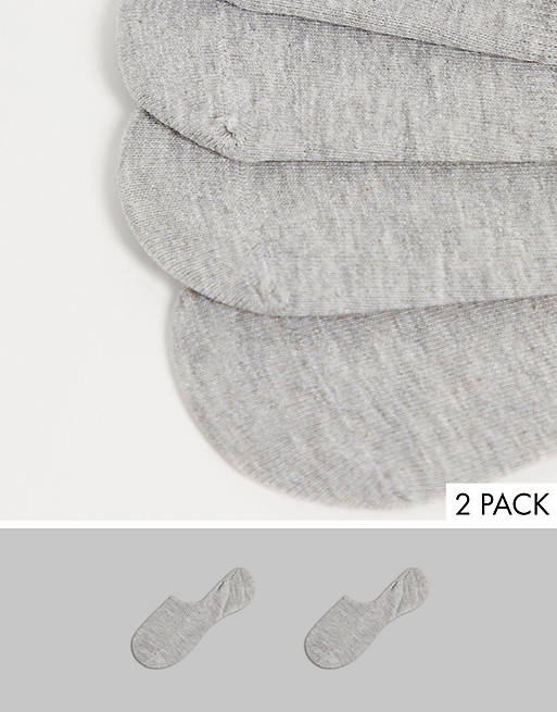 Topshop two-pack high cut footsie socks in grey