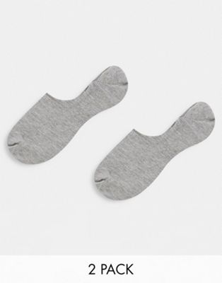 Topshop two-pack high cut footsie socks in grey