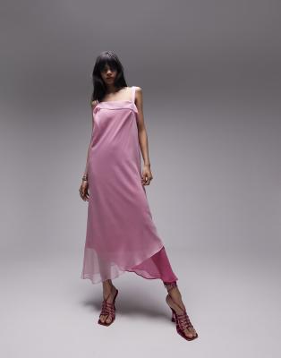 Topshop pink sale satin dress