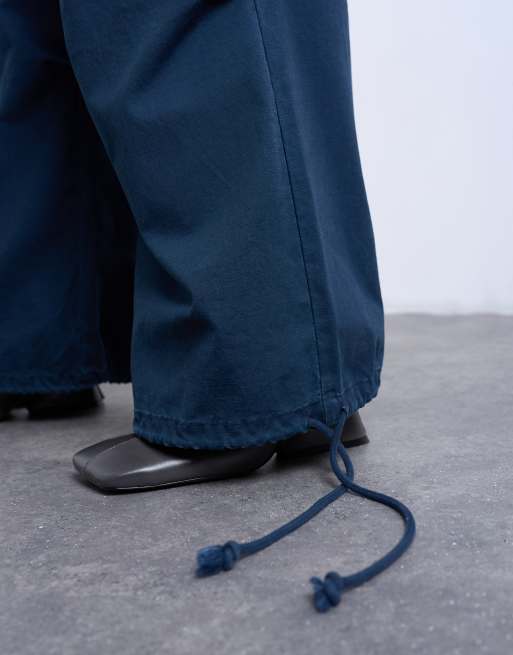 Topshop two toned cargo pants with deep pockets in slate, 5 of 5
