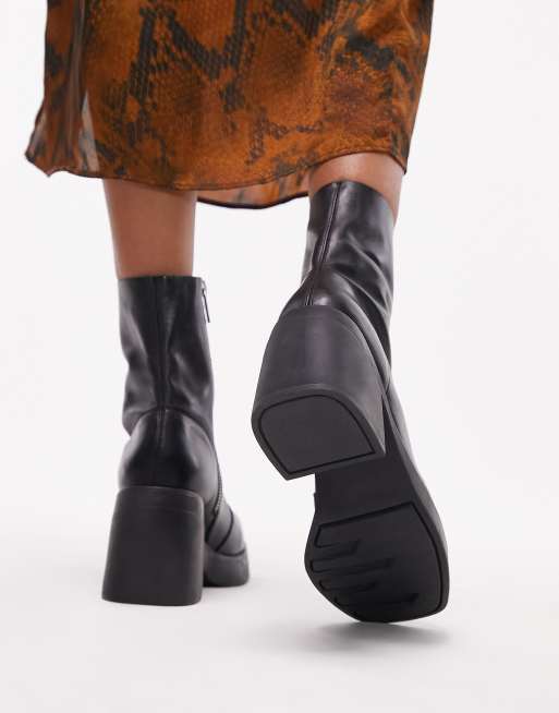 Topshop black 2024 heeled boots