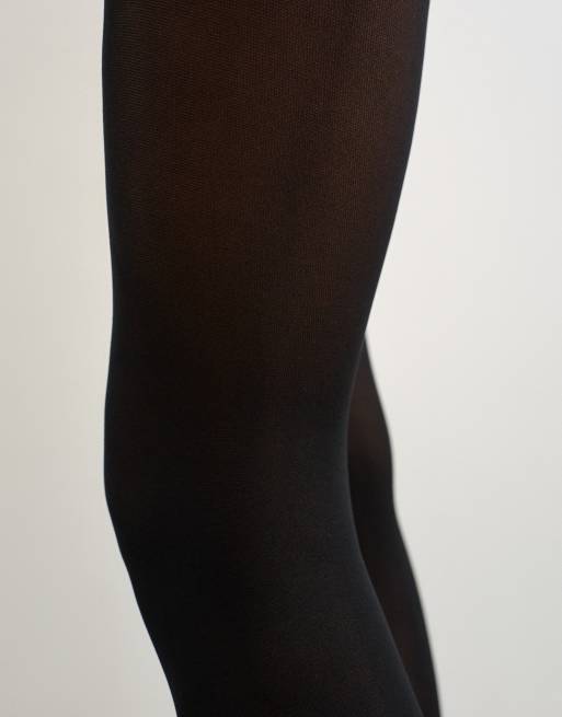 Topshop uigennemsigtige 30 denier capri-leggings i chokolade, 2 af 3