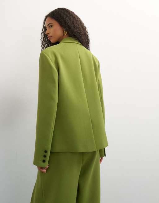 Topshop ultimat blazer i olivgrön, 4 av 4