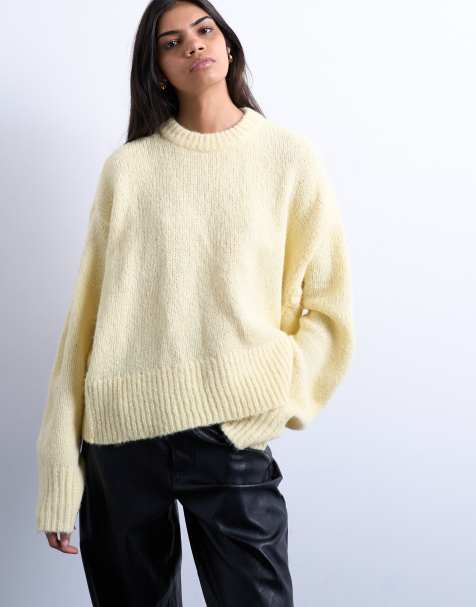 Topshop – Ultimate – Flauschiger Strickpullover aus Wollmix in Buttermilchgelb - view 1
