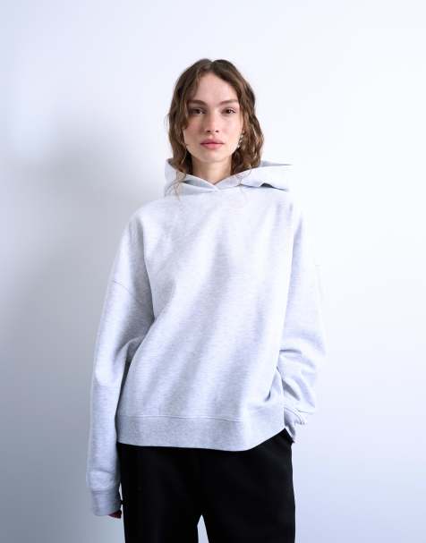 Topshop ultimate hoodie in ash grey - view 1
