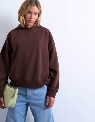 Topshop Ultimate Hoodie In Brown