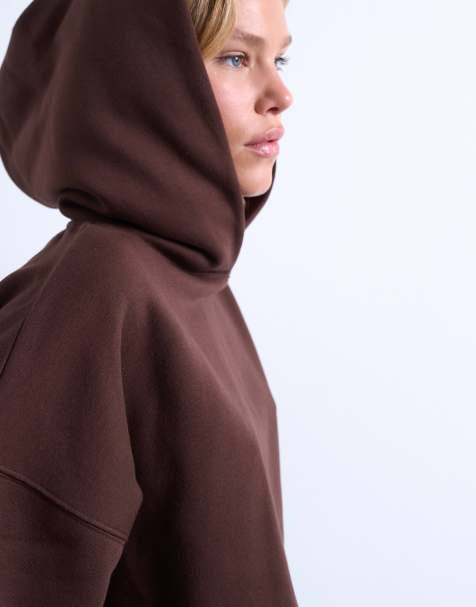 Topshop ultimate hoodie in chocolate brown - view 2