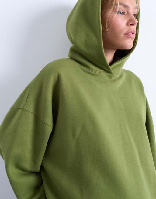Topshop ultimate hoodie in green