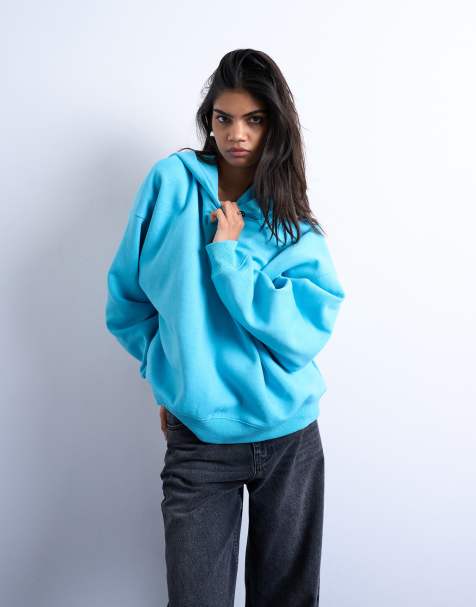 Topshop ultimate hoodie in light blue - view 1
