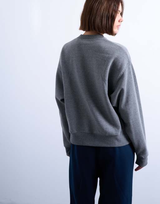 Topshop - Ultimate - Mørkegråmeleret sweatshirt, 4 af 4