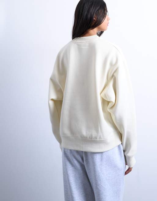 Topshop – Ultimate – Naturvit sweatshirt, 4 av 4