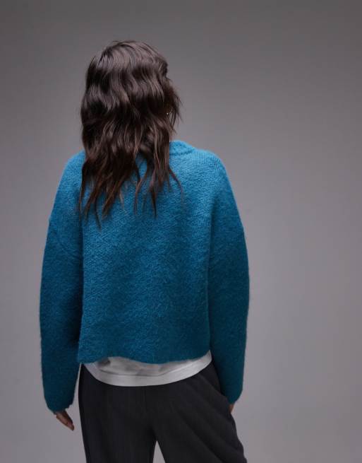 Topshop - Ultimate - Pull décontracté en maille duveteuse - Bleu, 4 de 4
