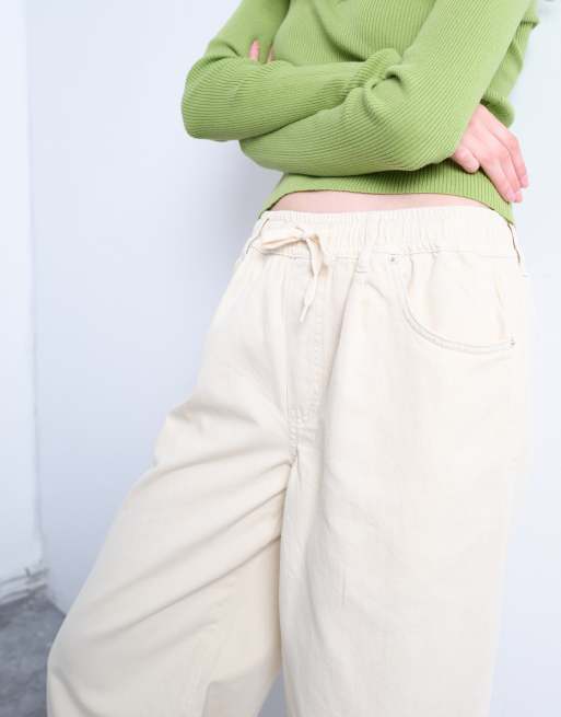 Topshop ultimate pull-on wide leg pants in ecru, 2 of 7