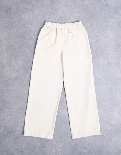 Topshop ultimate pull-on wide leg pants in ecru, 7 of 7