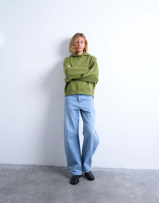 Sous-pull col montant en coton bio | vert garden green rib aine femme