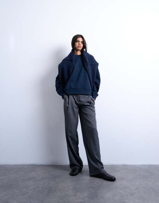 Topshop ultimate sweat in dark navy, 2 of 4