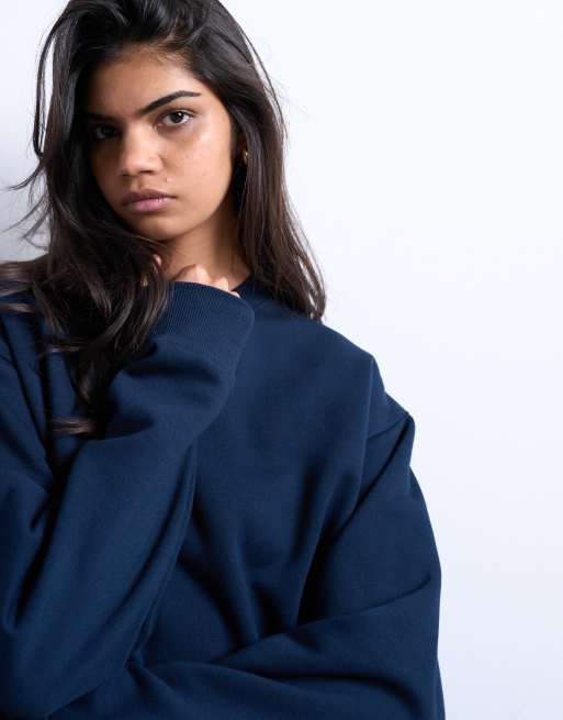 Topshop ultimate sweat in dark navy, 3 of 4