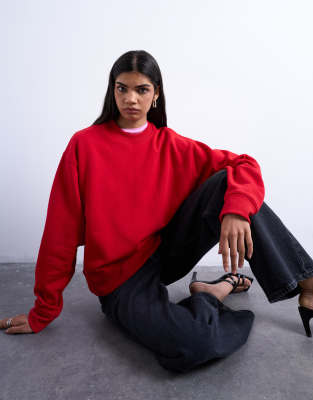 Topshop Ultimate Sweat In Red