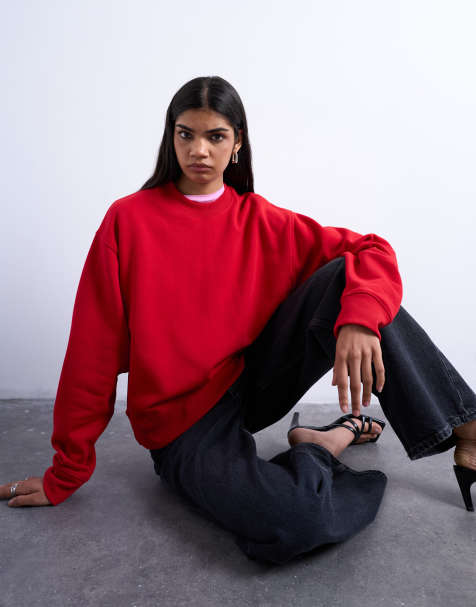 Topshop ultimate sweat in red - view 1