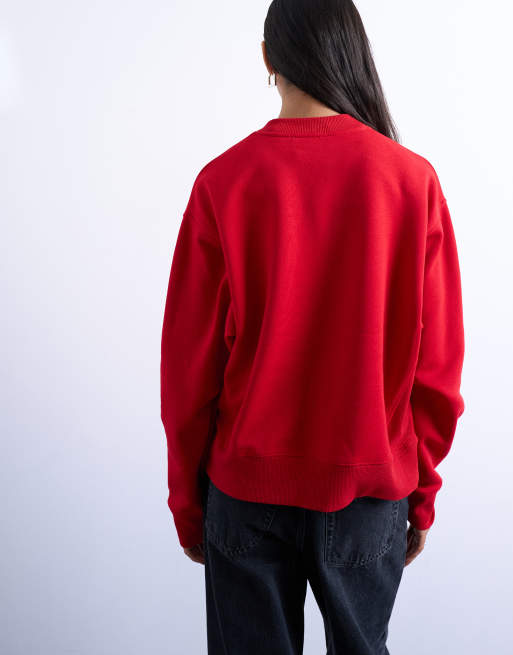 Topshop ultimate sweat in red, 2 of 4