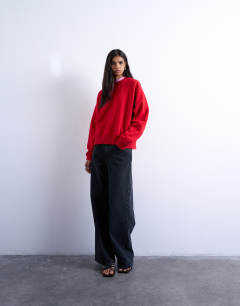 Model wearing Ultimate sweat in red