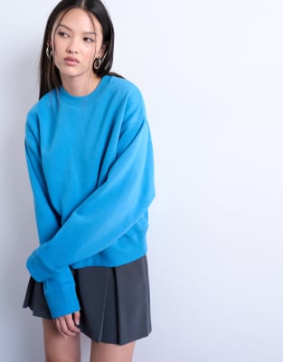 Topshop Ultimate Sweatshirt In Blue