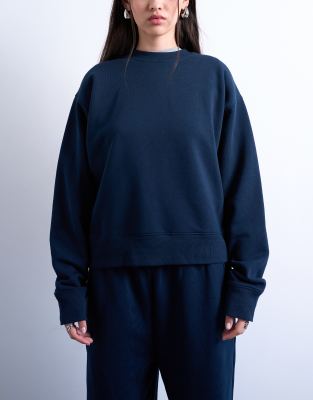 Topshop - Ultimate - Sweatshirt in dunklem Marineblau