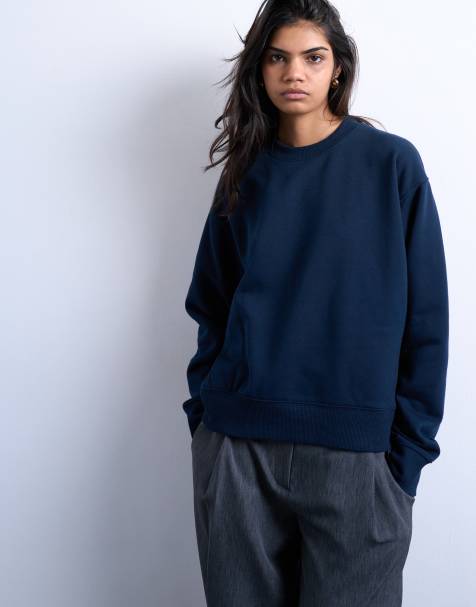 Topshop – Ultimate – Sweatshirt in dunklem Marineblau - view 1