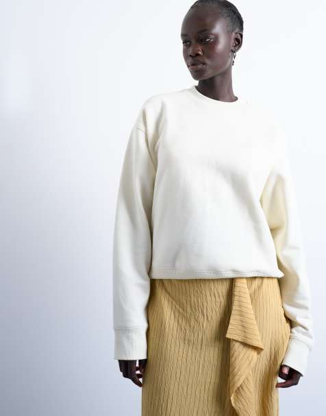 Topshop ultimate sweatshirt in ecru - view 1