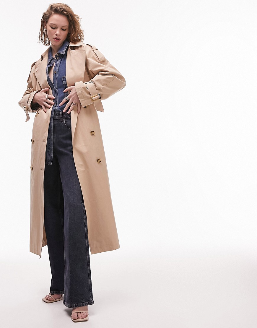 Topshop ultimate trench coat in camel-No colour