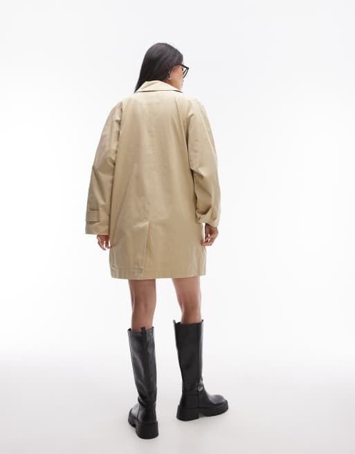 Topshop ultimate trench coat in stone