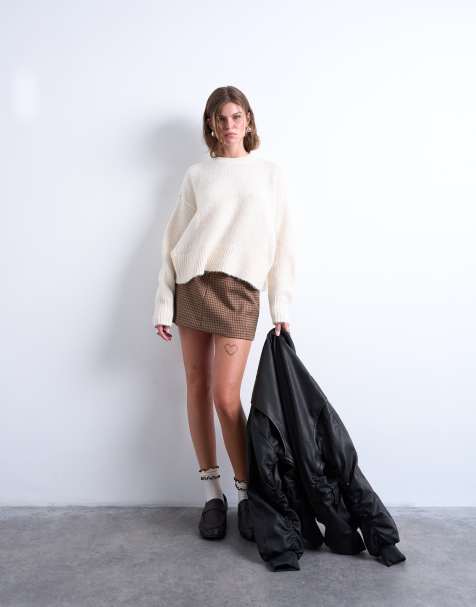 Topshop – Ultimate – Vit, stickad tröja - view 1