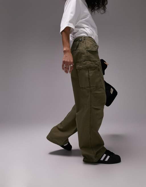 ASOS DESIGN Tall utility cargo trousers in khaki