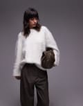 [Topshop] Topshop ultra fluffy oversized jumper in ivory-White L IVORY