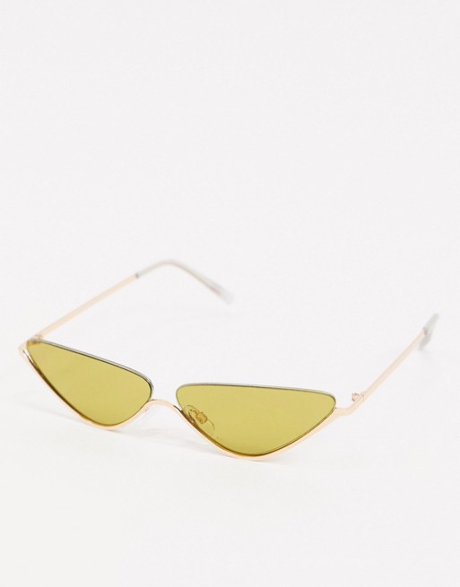 Topshop underwired cat eye sunglasses with green lenses