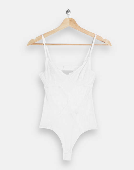 Topshop white store lace bodysuit