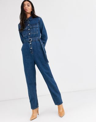 topshop denim utility boiler suit