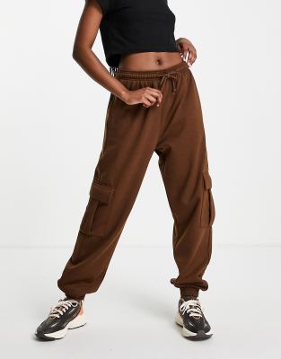 oversized brown joggers